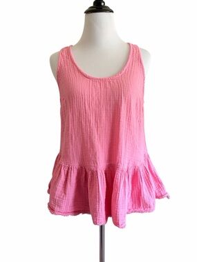 Current/elliott small ballet peplum pink tank top